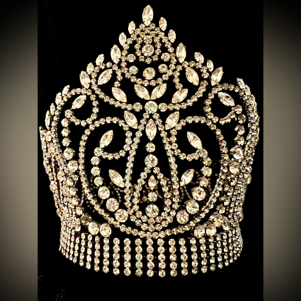 7” Rhinestone Crystal Vintage Pageant Tiara Crown